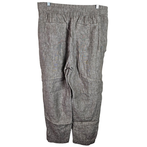 Athleta Women's Linen Pants Drawstring Waist Brown Size M - Picture 6 of 11